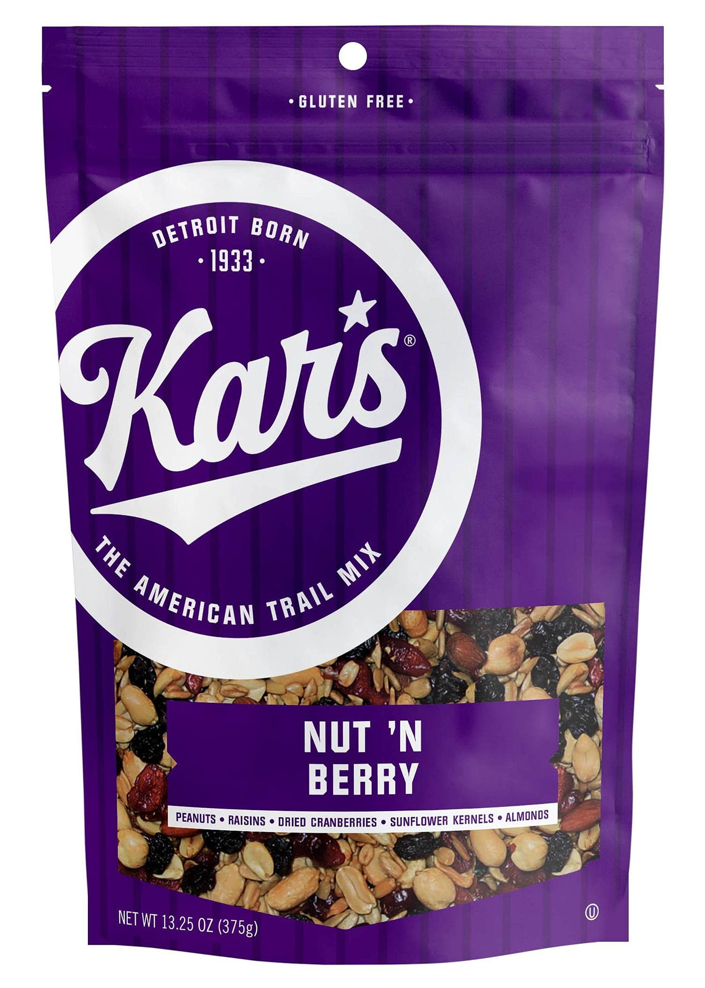 Kars Nuts Nut N Berry Trail Mix, 13.25 Oz Individual Snack Packs - Pack Of 6 - No Salt Added Snack Mix For Long-Lasting Energy