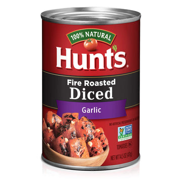 Hunts Fire Roasted Diced Tomatoes with Garlic, 14.5 Oz