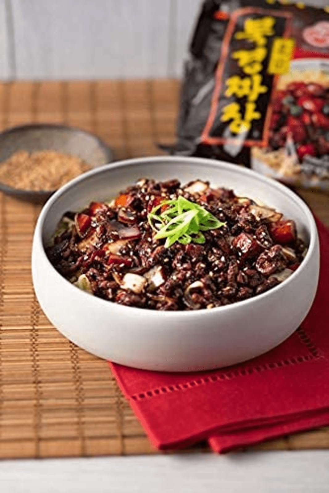 Ottogi Beijing Jjajang Ramen 5 Pack, Stir Fried Black Bean Flavor, Korean Style Instant Noodle, Jjajang Noodle, Jjajangmyeon, (135G / 4.76 Oz)