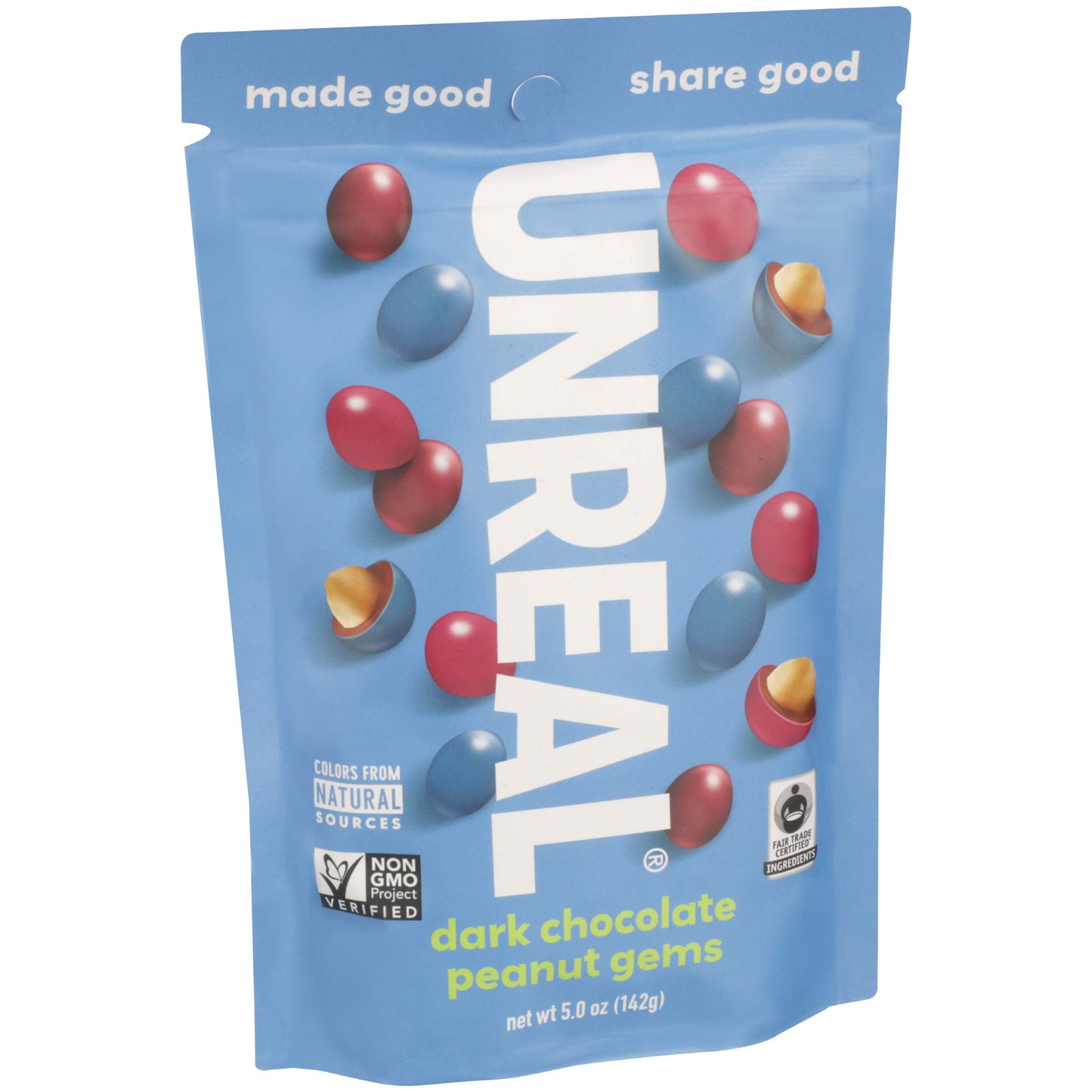 UNREAL Dark Chocolate Peanut Gems, Vegan, Non-GMO, 5 oz (Pack of 6)