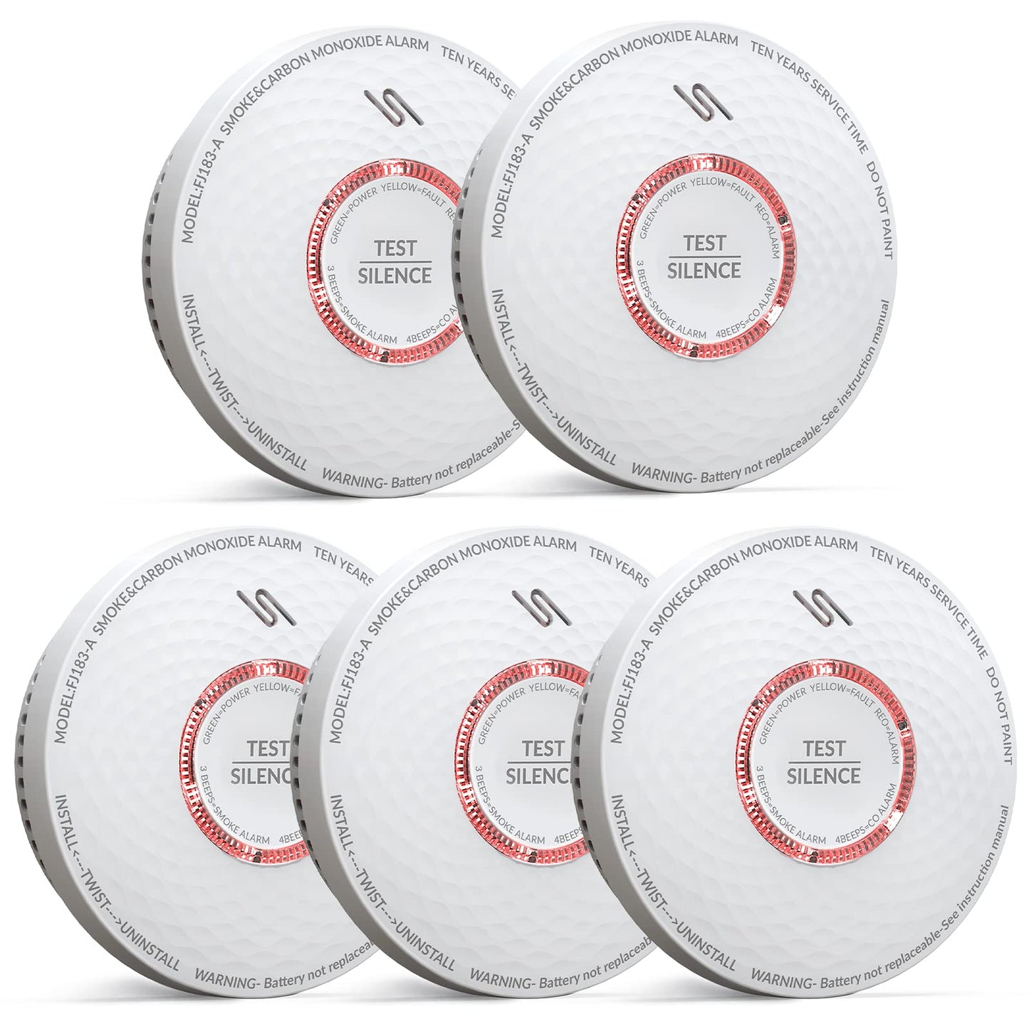 Jemay Smoke And Carbon Monoxide Detector, 10 Year Battery Operated Smoke Detector Carbon Monoxide Detector Combo, Dual Sensor Sm