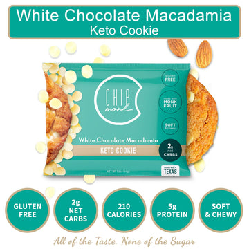 ChipMonk Keto Cookies - Low Carb, Gluten-Free, 6 Count - White Chocolate Macadamia