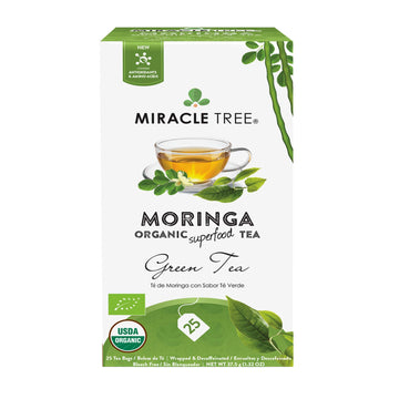 Miracle Tree - Organic Moringa Superfood Tea, 25 Individually Sealed Tea Bags, Green Tea (Keto, Detox, Energy & Immunity Booster