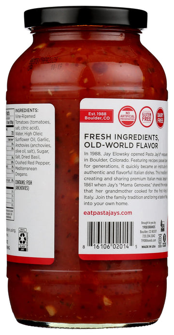 Pasta Jay'S - Pasta Sauce Classic Marinara - Case Of 6 - 25 Oz (6X25 Oz)