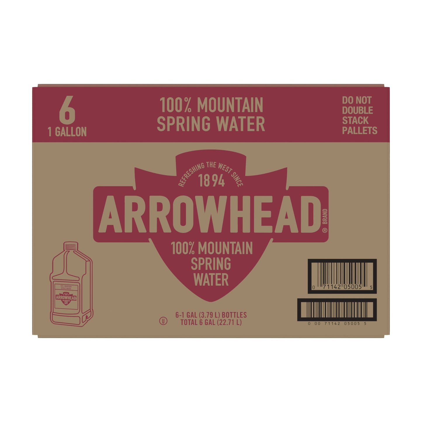Arrowhead Spring Water Case Bundles (1 Gallon Case Of 6 - 2 Cases) 128 Fl Oz (Pack Of 12)