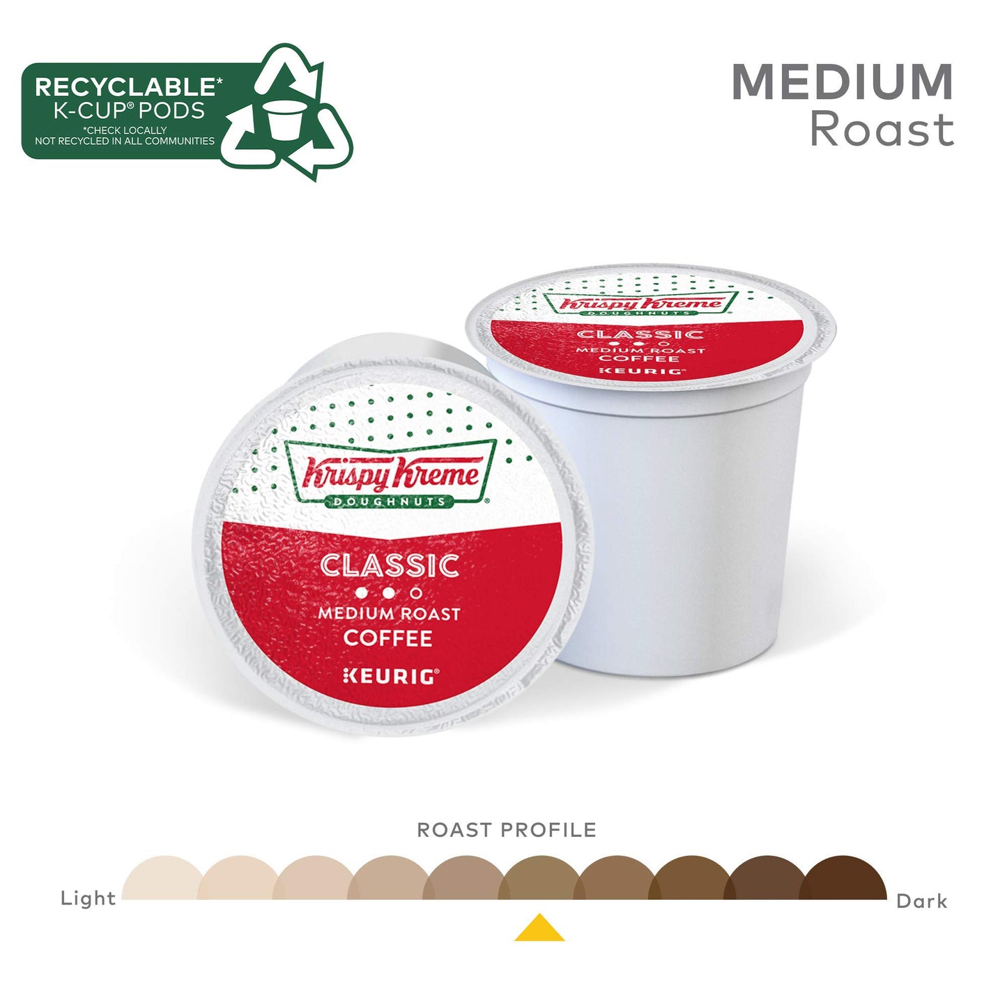 Krispy Kreme Doughnuts Classic, Keurig Single Serve K-Cup Pods, Medium Roast Coffee 48 Count