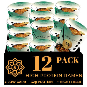 KLDSCP Black Garlic ''Chicken'' Ramen, 100% Plant Based, Keto Friendly, Low Carb, High Protein, Packaged Noodle Meal Kit, Ready