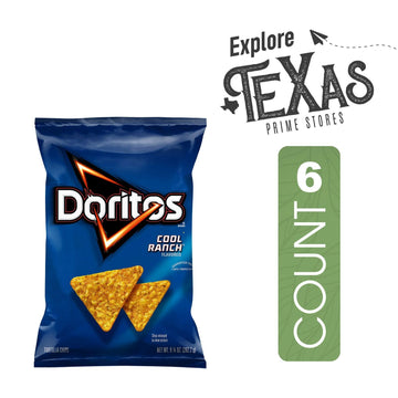 Doritos 6-Pack Of Cool Ranch Flavored Tortilla Snack Chips 9.25 Oz Bag + 1 Freebie By Lavinia Essentials Brand