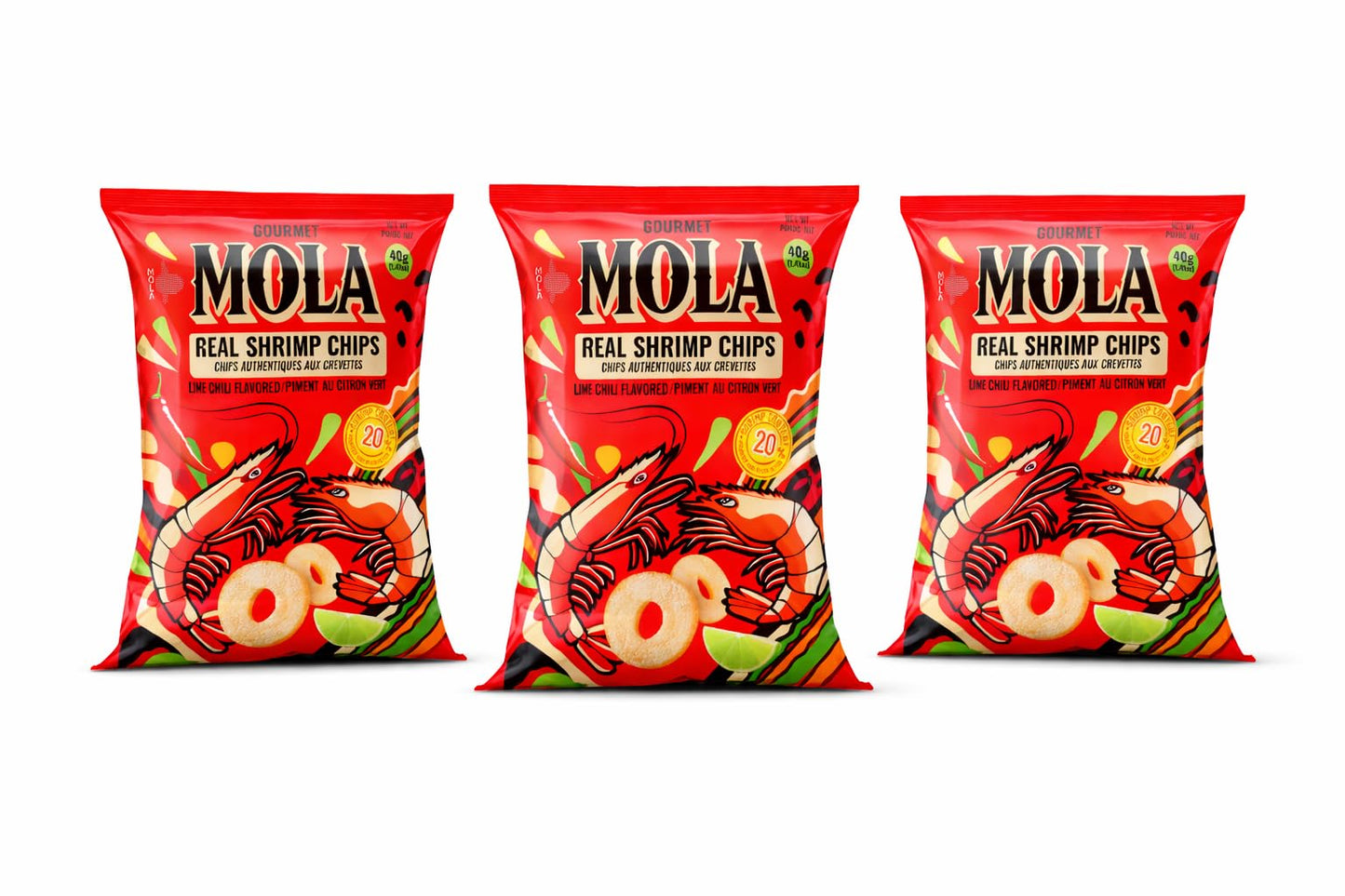 MOLA Shrimp Crackers (20, Lime Chili)
