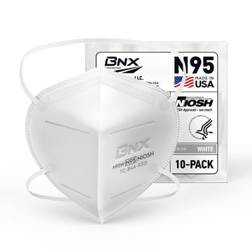 Bnx N95 Mask Niosh Certified Made In Usa Particulate Respirator Protective Face Mask (10-Pack, Approval Number Tc-84A-9315 / Mod