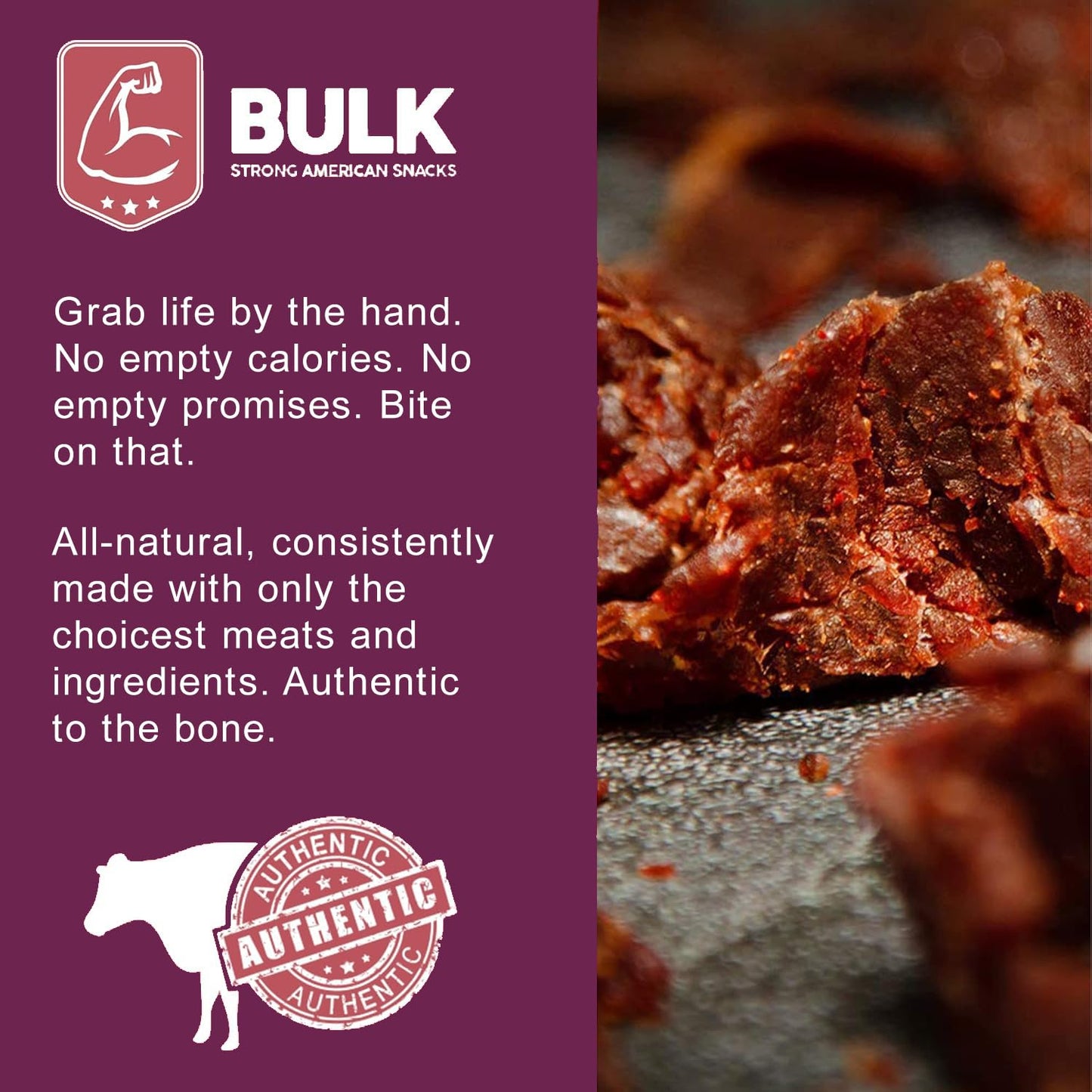 Bulk Beef Jerky - Brisket Jerky - Soft And Tender - All Natural - Beef Jerky Snack Packs - Perfect Beef Jerky Bulk Option For Pr