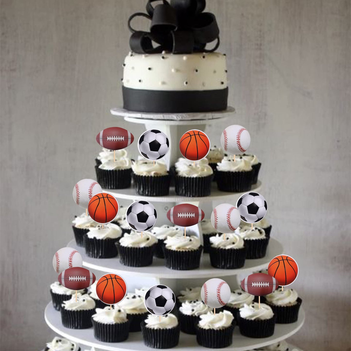 36 Pcs Sports Cupcake Toppers Baseball Cupcake Picks Football Soccer Ball Toothpicks Rugby Basketball Cake Decorations For Sport
