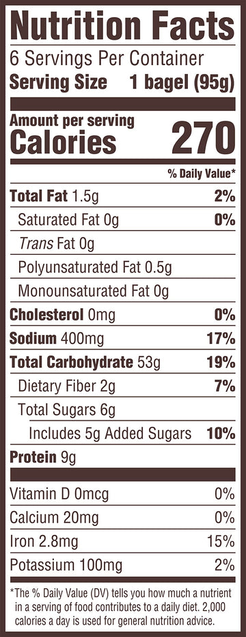 Thomas Onion Bagels, 6 Pre-Sliced Bagels with No High Fructose Corn Syrup, 20 Oz Bag