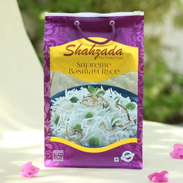 Shahzada Supreme Basmati Rice – Extra Long Grain, Non-Sticky, Vegan, Gluten Free, 10 Lbs, White