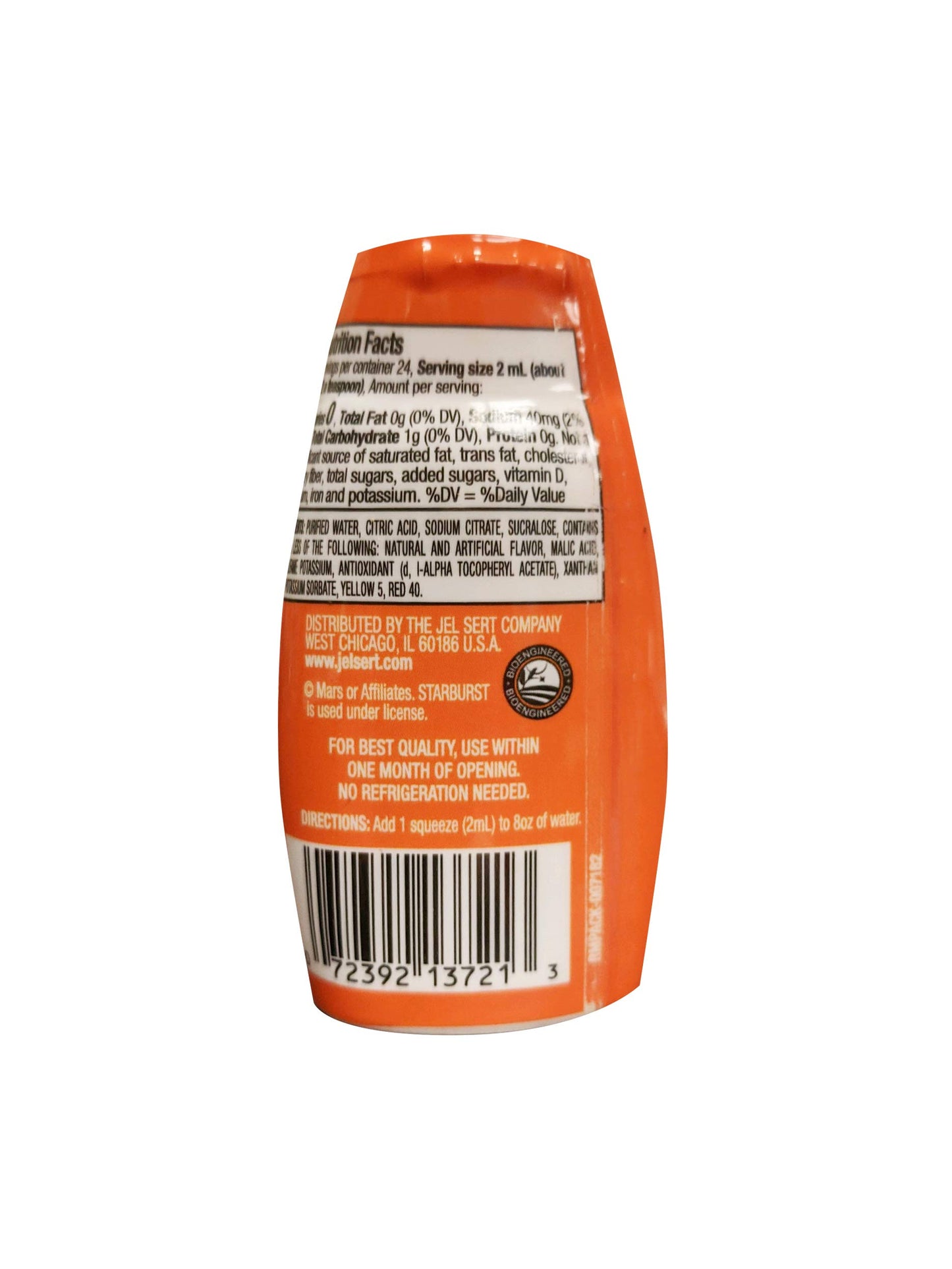 Starburst Singles To Go Liquid Water Enhancer, 1.62 Fl. Oz (1-Pack), Orange, Low Calorie, Zero Sugar Drink Enhancer