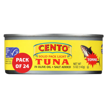 Cento Solid Packed Tuna In Olive Oil, 5 Ounce (Pack of 24)