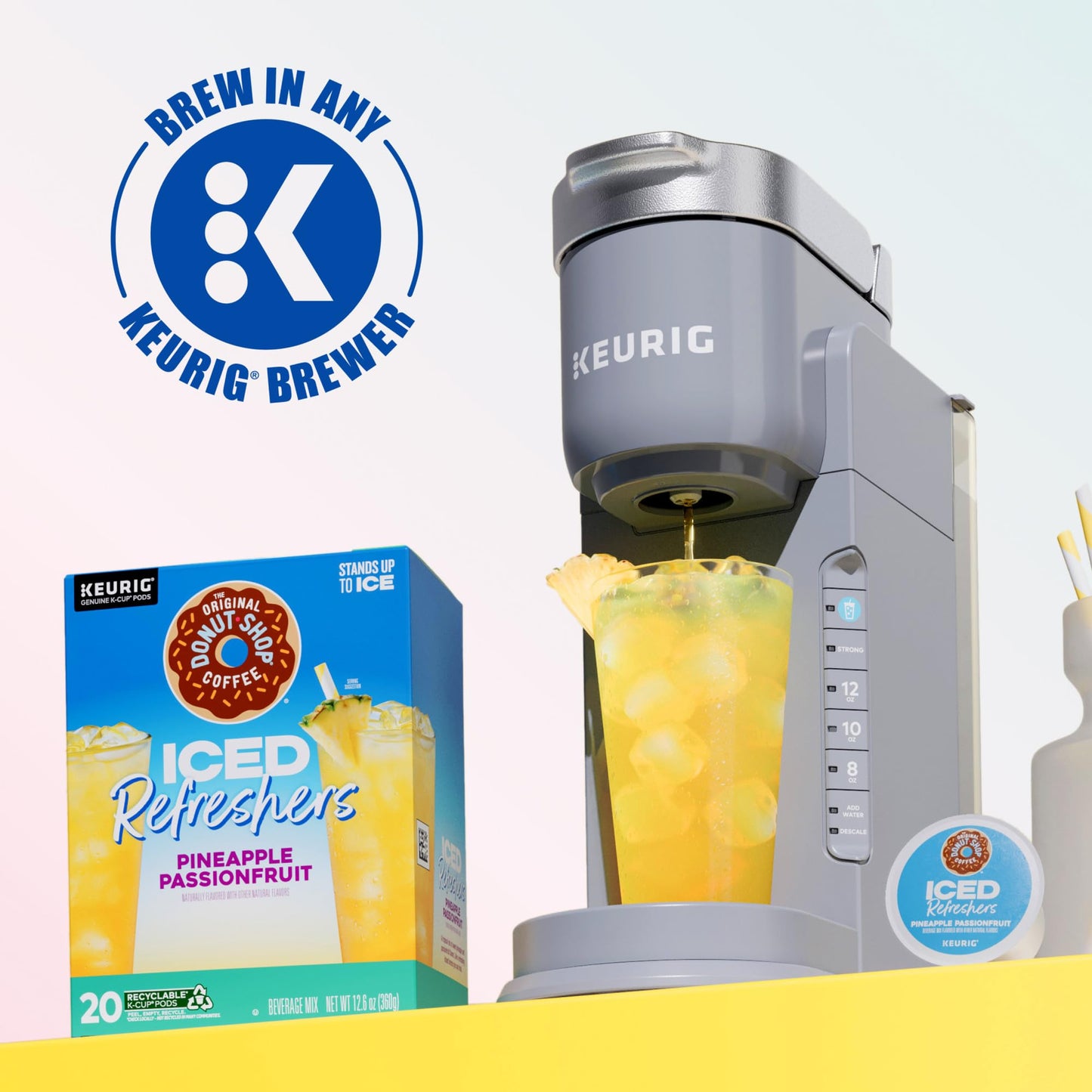 The Original Donut Shop Iced Refreshers, Pineapple Passionfruit Flavor, Keurig Single Serve K-Cup Pods, 20 Count