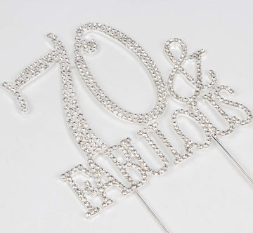 Hatcher Lee Cake Topper 70 Years Birthday or 70th Wedding Anniversary, Silver Crystal Rhinestone, Model HCL-030