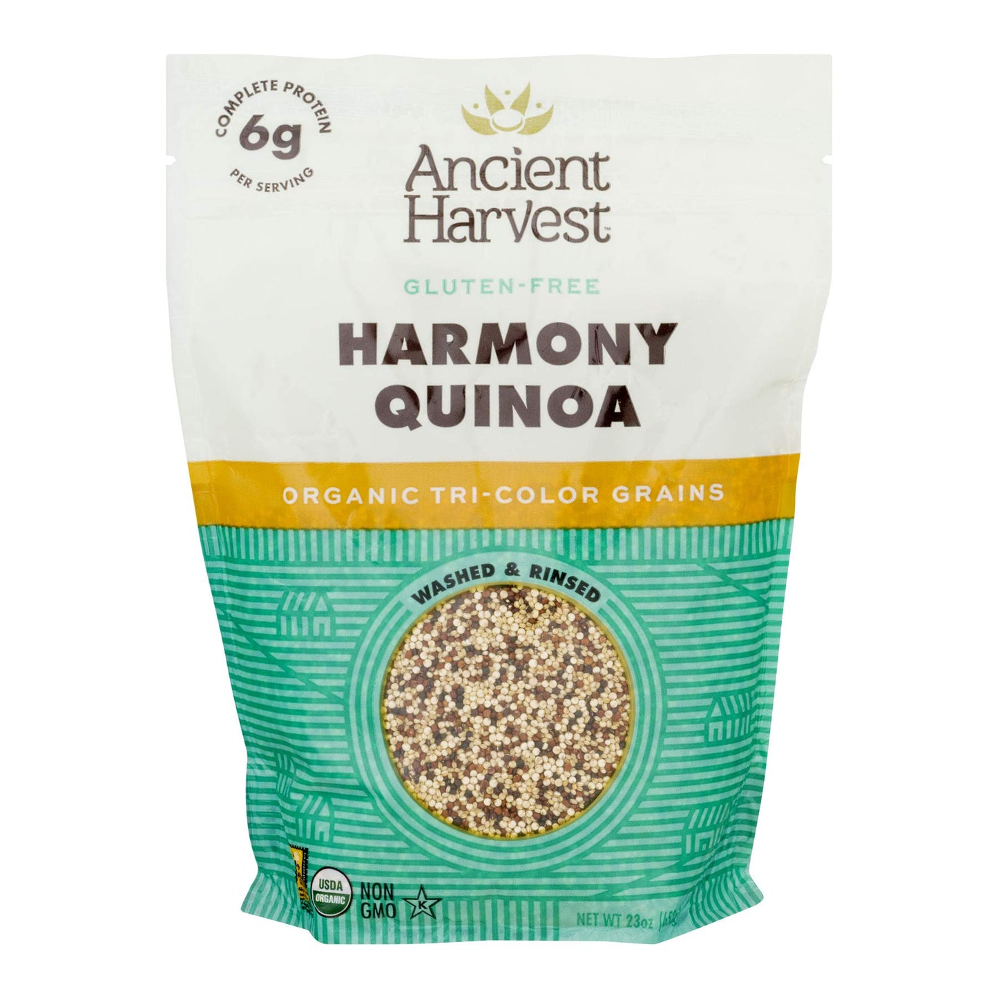 Ancient Harvest Organic Quinoa, Harmony Blend, 23 Ounce, Gluten Free, Non-GMO, Vegan, Organic Pre-Rinsed 3-Variety Quinoa Blend,