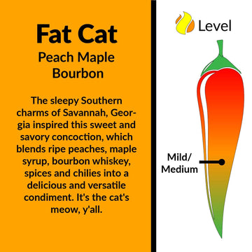 Fat Cat Gourmet Peach Maple spirit-inspired flavor Hot Sauce & Glaze - Sweet & Savory, Mild Heat - 5 Fl Oz, Gluten Free, Vegan, Keto Friendly