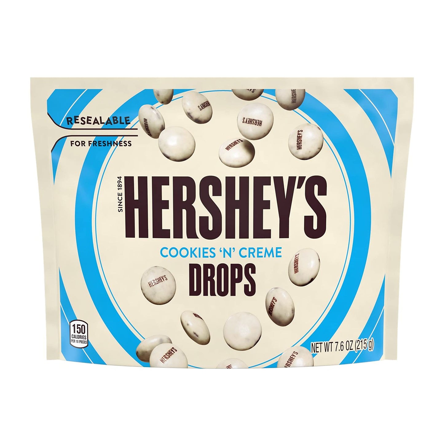 HERSHEYS COOKIES N CREME Drops Candy, 7.6 oz Resealable Bag