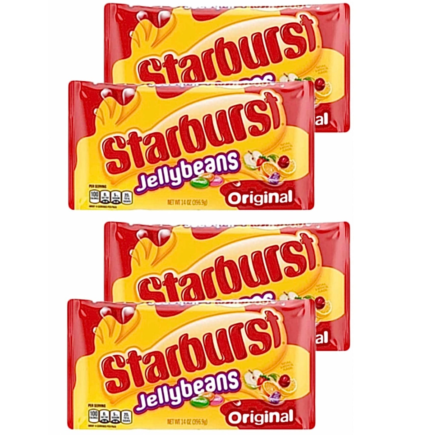 Starburst Jelly Beans - 4-Pack Original - Sweet Fruit Jelly Candy For Holiday Bulk Pack