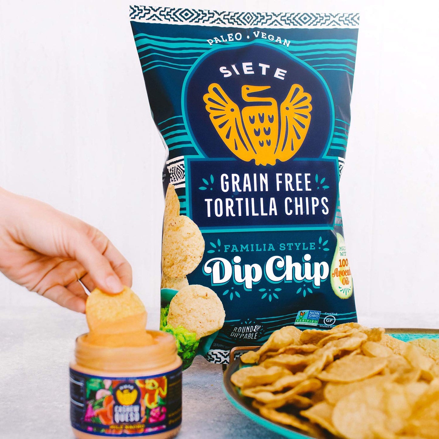 Siete Tortilla Chips | Grain Free | Gluten Free Chips | Paleo & Vegan Snacks | Non Gmo | Dip Chip, 5 Ounce (Pack Of 1)