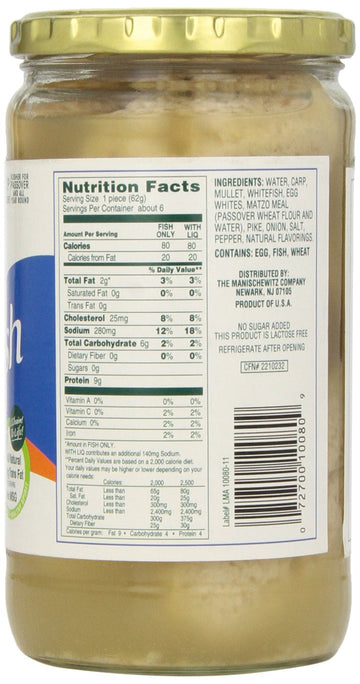 Manischewitz Gefilte Fish In Liquid Broth, 24 Oz