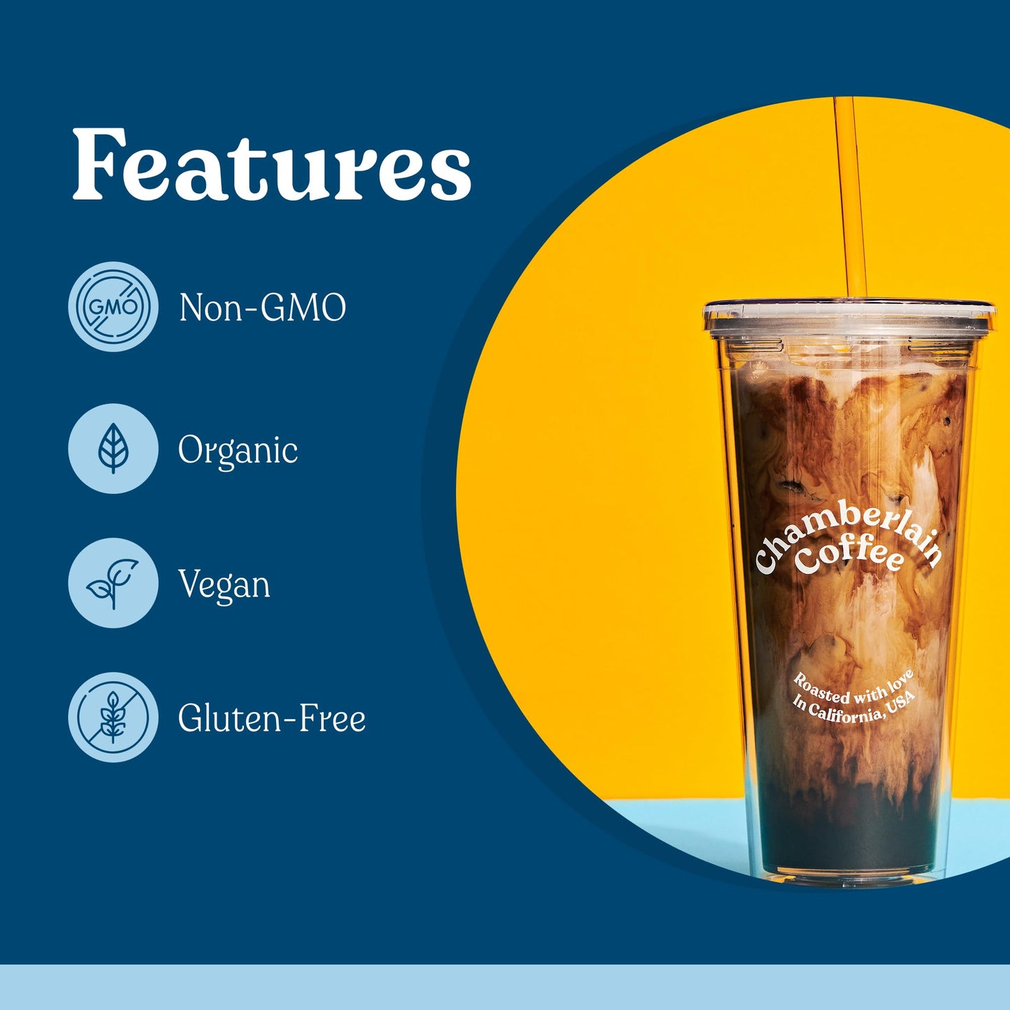 Chamberlain Coffee The Original Family Blend Cold Brew Singles - Medium Roast Organic Coffee Single Serve Bags With Notes Of Rich Milk Chocolate, Almond & Black Cherry - 10 Single Serve Cold Brew Sachets