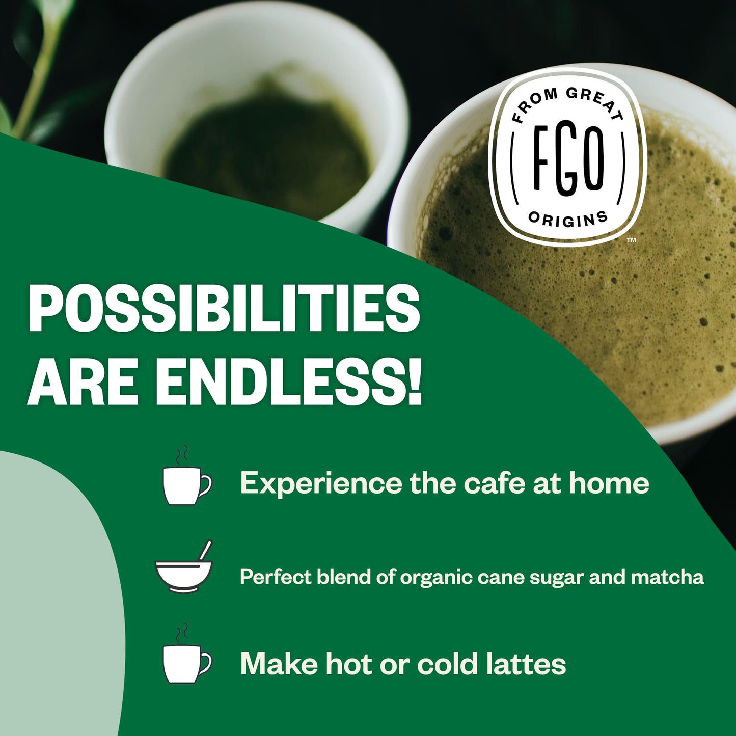 Fgo Organic Sweet Matcha Latte Powder, Japanese Matcha, Brazilian Sugar, 16Oz (Pack Of 1)