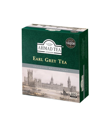 Ahmad Tea Earl Grey Tea, Tagged Teabags without envelopes, 100 Count