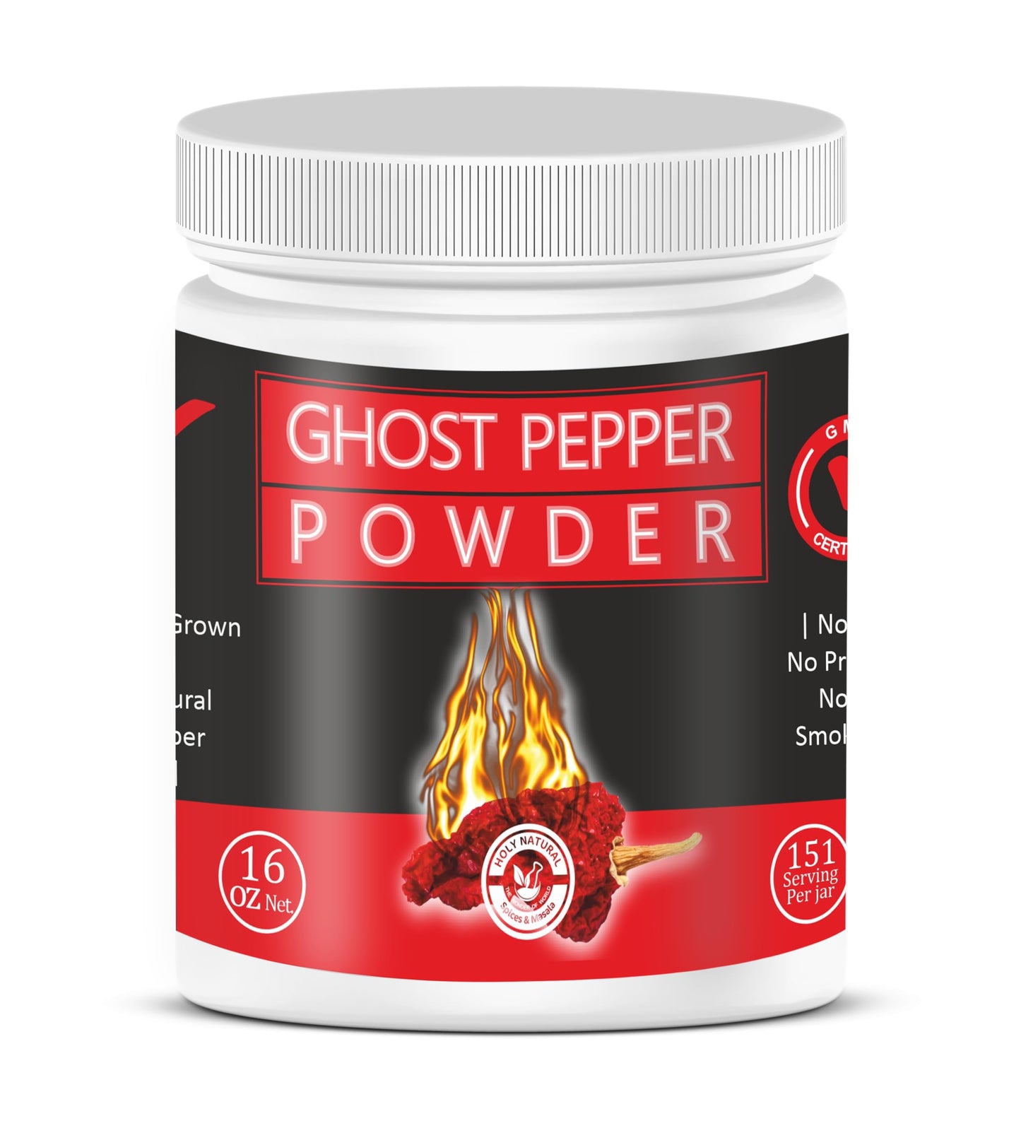 Ghost Pepper Powder (Bhut Jolokia Chili) - 16 Oz/454 Gm 100% Pure Rich Flavor Hottest & Spicy Chili Powder Add Unique Delicious Complex And Smoky Flavor To Your Favourite Dishes
