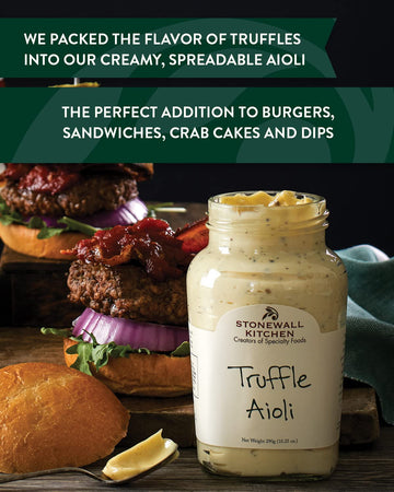 Stonewall Kitchen Truffle Aioli, 10.25 Ounce Pack of 2, Gourmet Flavor