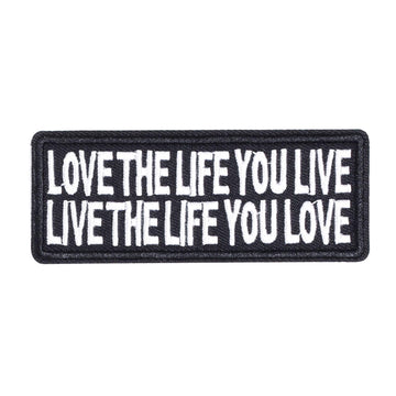 U-Sky Sew Or Iron On Clothing Patches, 3Pcs Funny Patches Love The Life You Live, Live The Life You Love Iron Patches For Motorc