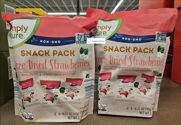 Generic Simply Nature NON-GMO Snack Pack Freeze Dried Strawberries 6 Packages 2.1oz 60g (Two Bags), Standard