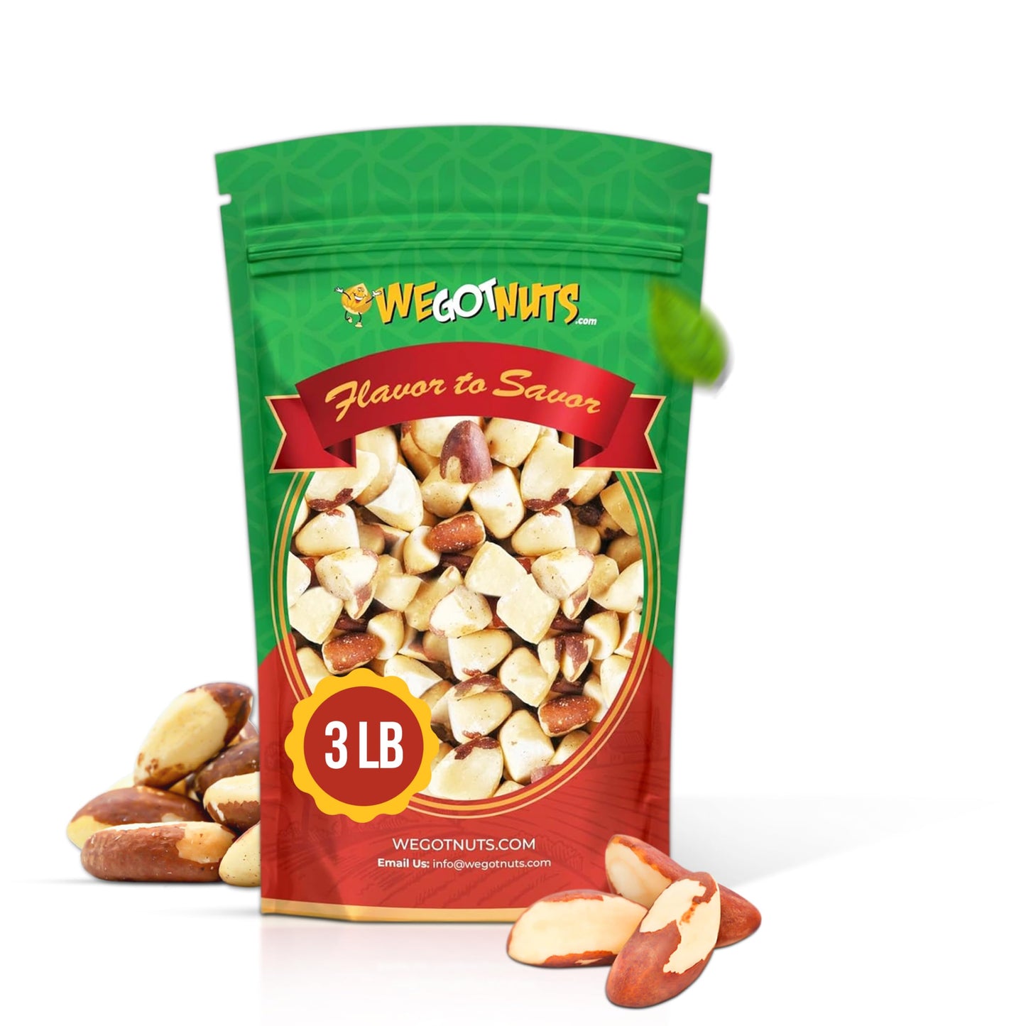 We Got Nuts Roasted Salted Brazil Nuts Whole Shelled 3 Lbs. Packed Fresh in a Resealable Bag Gluten Free Protein Rich Vegan Friendly Healthy Snack With No Preservatives