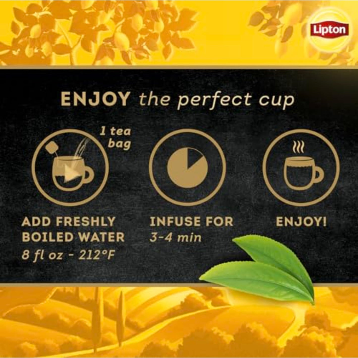 Lipton Black Tea Lemon Pyramid Tea Bags, Flavored, 80 Tea Bags (20ct - Pack of 4)