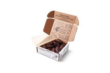 Rancho Meladuco Date Farm 1 Lb. Box With Red Satin Ribbon | Contains Whole, Un-Pitted, Organic, California-Grown Medjool Dates |