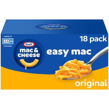 Kraft Easy Mac Original Macaroni & Cheese Microwavable Dinner (18 Ct Packets)(Packaging May Vary)
