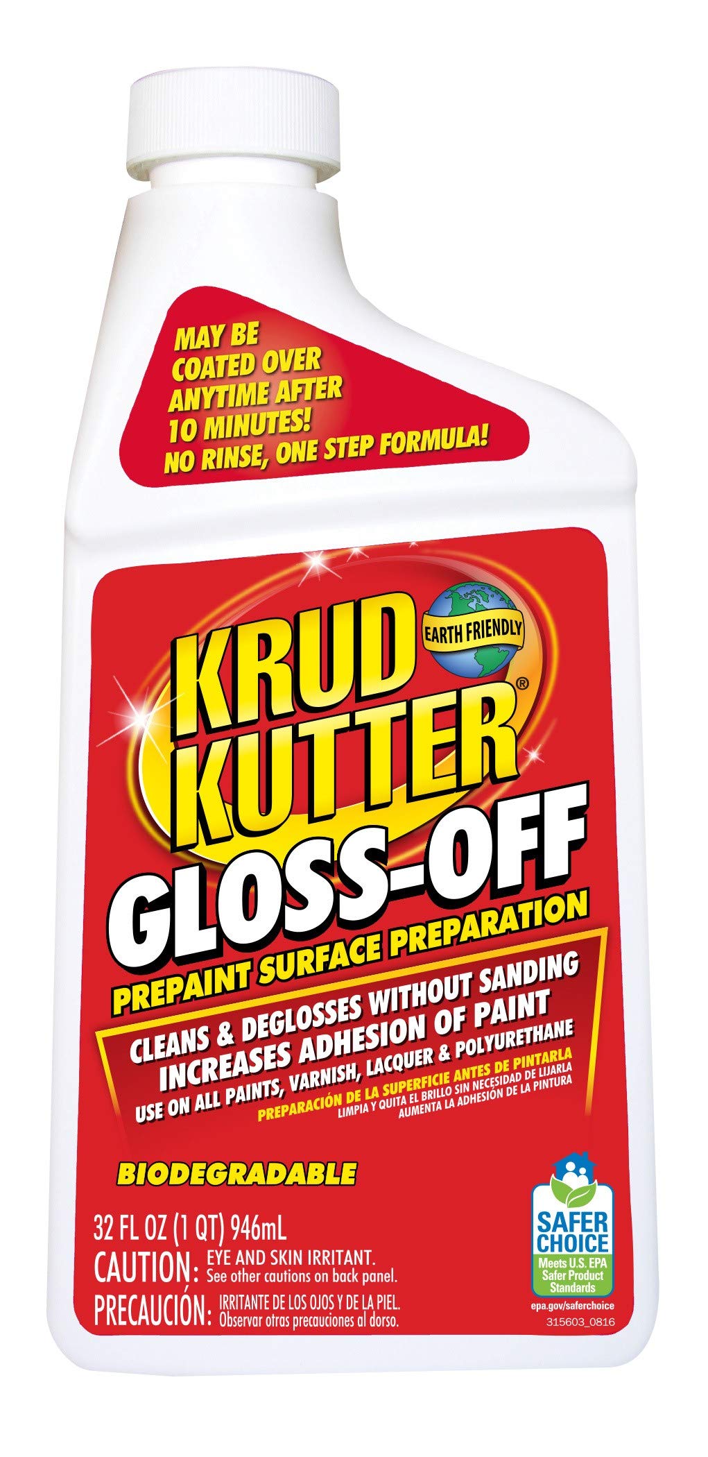 Krud Kutter Go326 Gloss Off Prepaint Surface Preparation Cleaner, 32 Oz