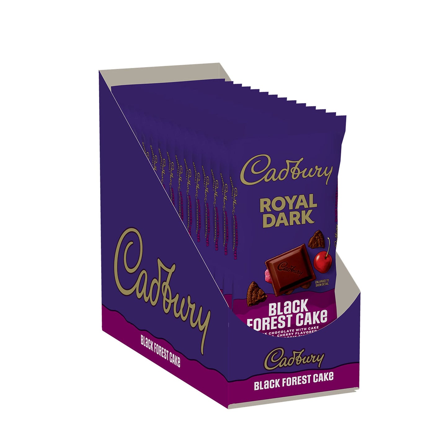 Cadbury Royal Dark Black Forest Cake Dark Chocolate Candy Bars, 3.5 Oz (14 Count)