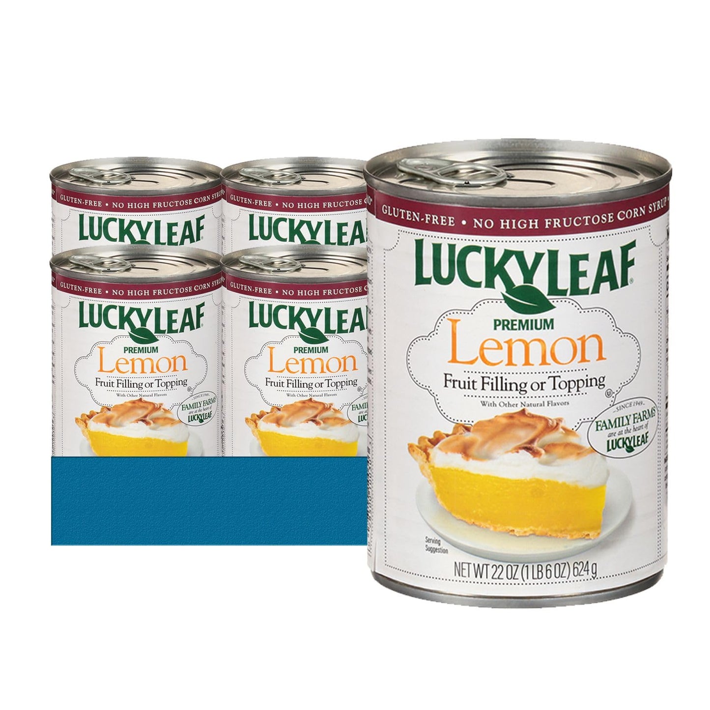 Lucky Leaf 4-Pack Of Top-Grade Pie Filling Or Topping 22 Oz Cans + 1 Utility Freebie By Lavinia Essentials Brand (Top-Grade Lemon 4 Pack)