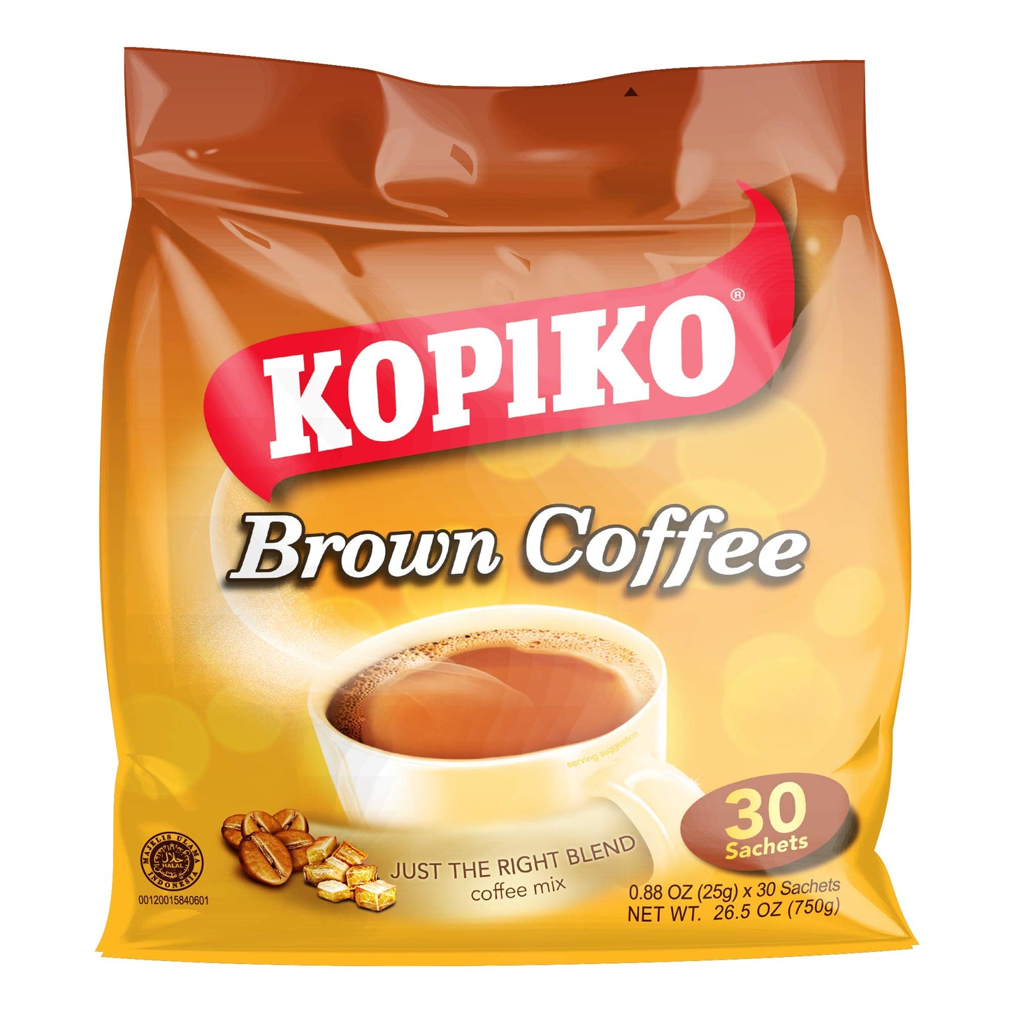 Kopiko Instant 3 In 1 Brown Coffee 0.88 Ounce (Pack of 30) Instand coffee