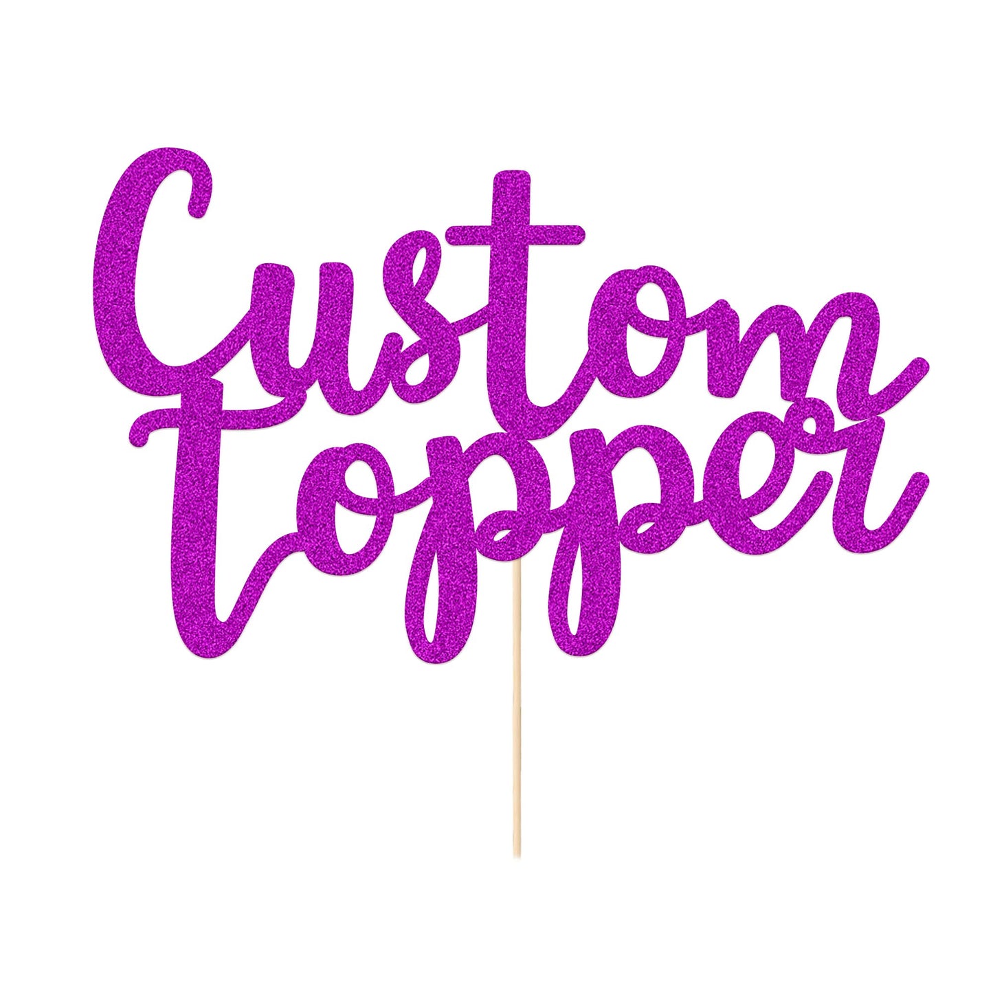 Personalized Cake Topper Birthday Cake Toppers 11 Colours Wedding Cake Topper With Any Text Numbers Double Sided Glitter Cake Decoration For Anniversary Baby Shower(Purple)