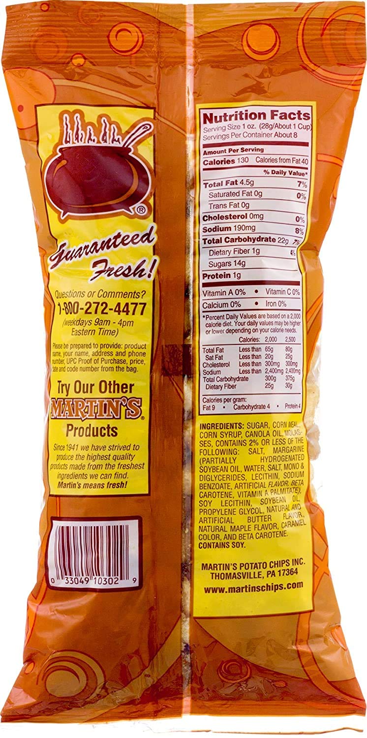Martins Potato Chips Buttery Caramel Flavored Corn Puffs, 8 oz. Bags, 3-Pack