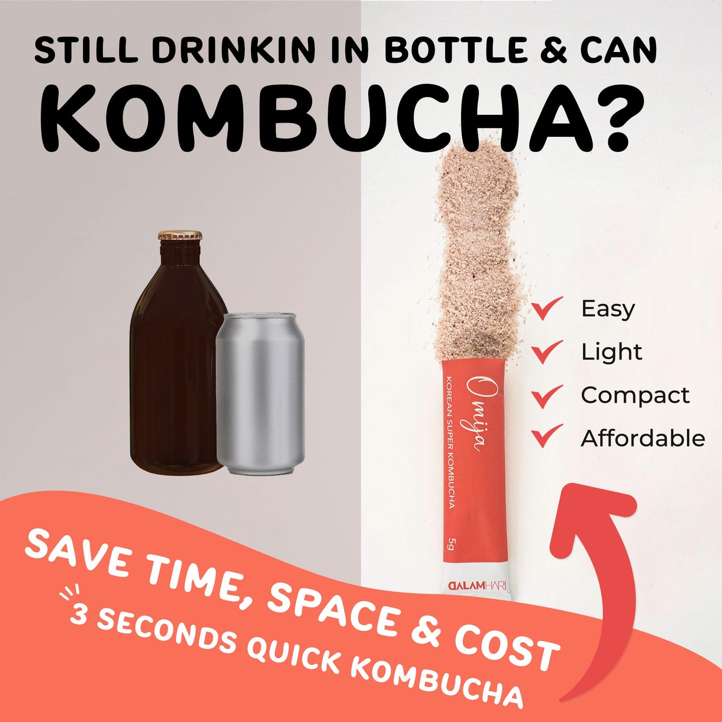 Dalamhari Kombucha Powder | Schisandra Berry Omija 20T | Kombucha Drink Probiotic Soda Urban Kombucha Synergy Scoby Kombucha Sta