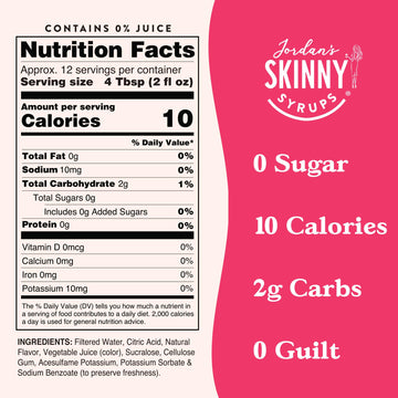 Jordan'S Skinny Mixes Sugar Free Syrup, Strawberry Lemonade Flavor, Flavored Water Enhancer, Drink Mix For Ice Tea, Lemonade & M