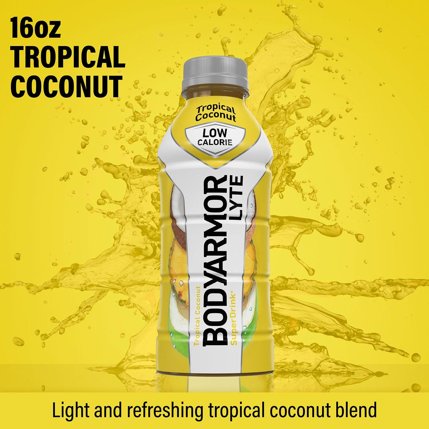BODYARMOR LYTE Sports Drink, Low-Calorie Coconut Water, 16 Fl Oz (Pack of 12), Hydration with Vitamins and Electrolytes