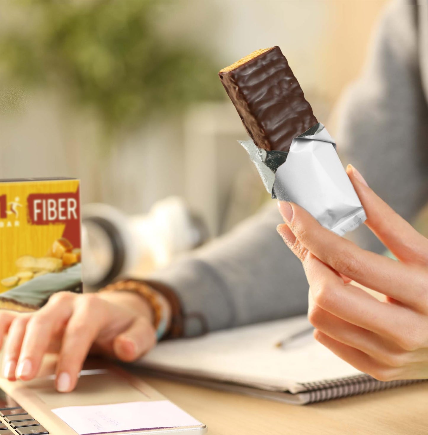 Grab1 High Fiber Protein Bars | 9 Grams Fiber | 10 Grams Protein | Peanut Caramel Flavor (2 Pack - 10 Bars) Controls Hunger | De