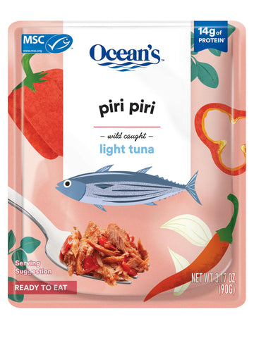 Ocean's Piri Piri w/Light Tuna | 3.17oz | Wild Caught | Ready-to-Eat | (1-Pack, Piri Piri)